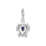 THOMAS SABO Charm pendant turtle with blue stones