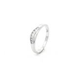 Curved Channel Diamond Eternity Ring in White Gold