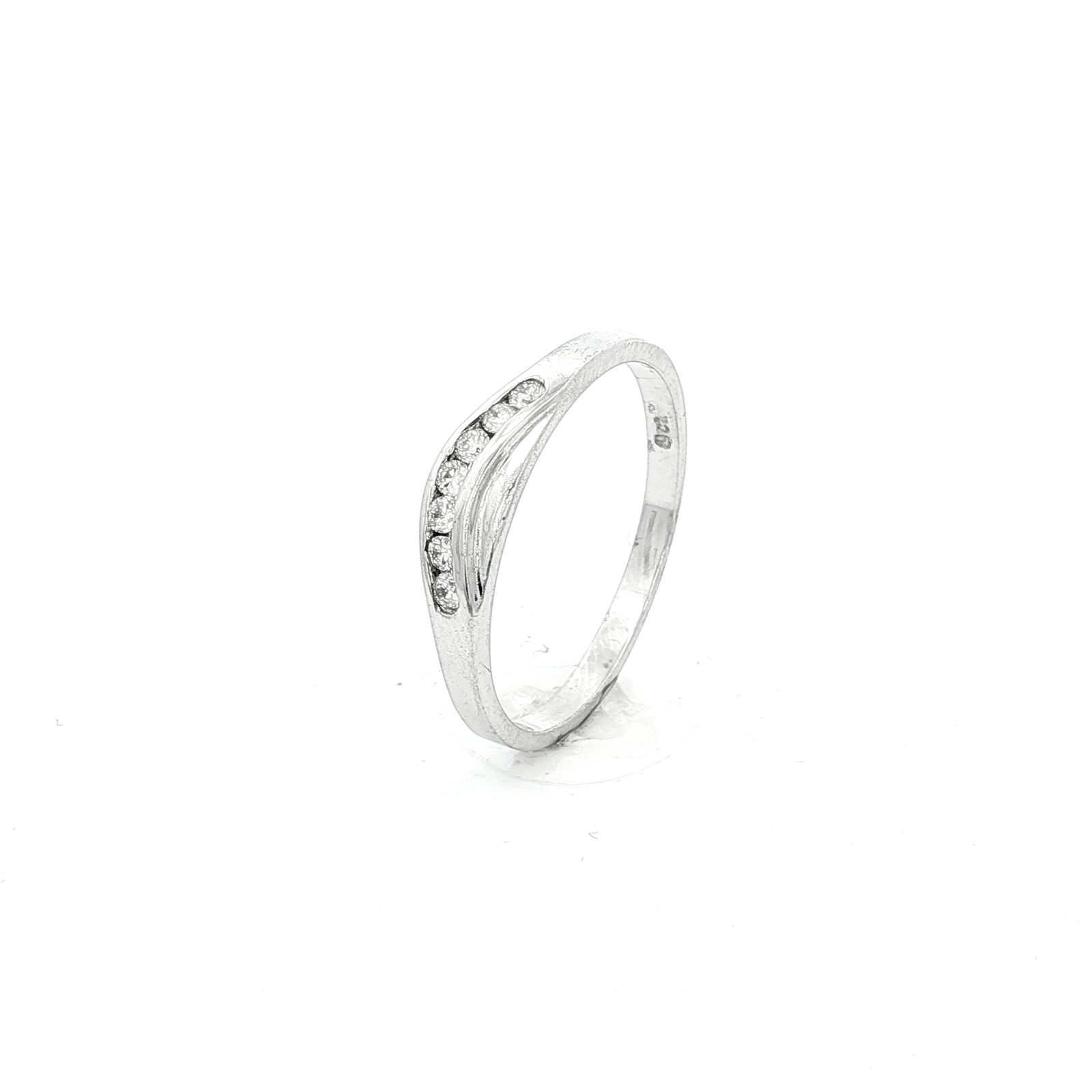 Curved Channel Diamond Eternity Ring in White Gold