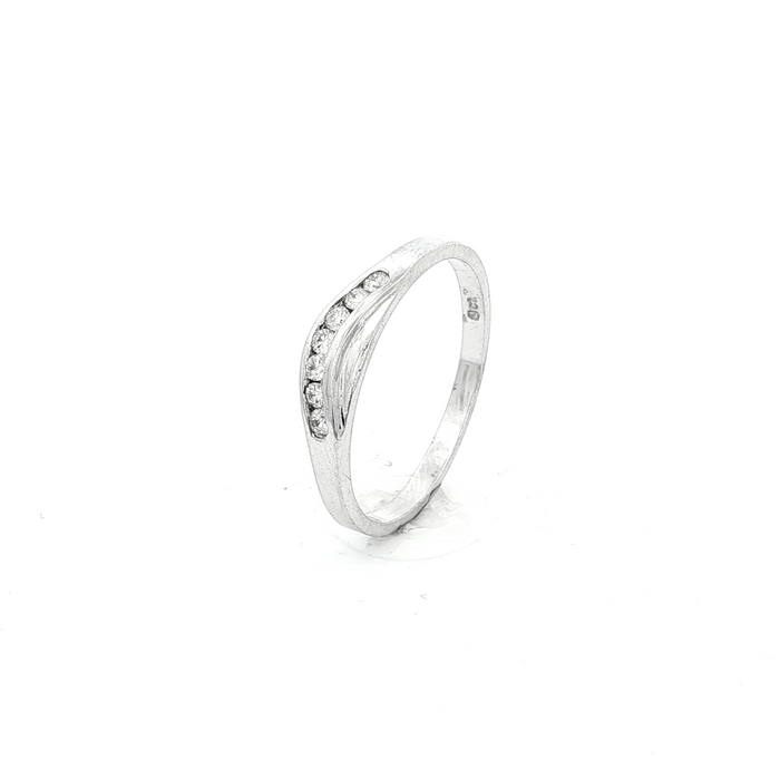 Curved Channel Diamond Eternity Ring in White Gold