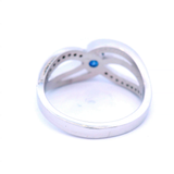 Round Blue Sapphire in White Gold