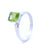 Square Peridot Stone in White Gold