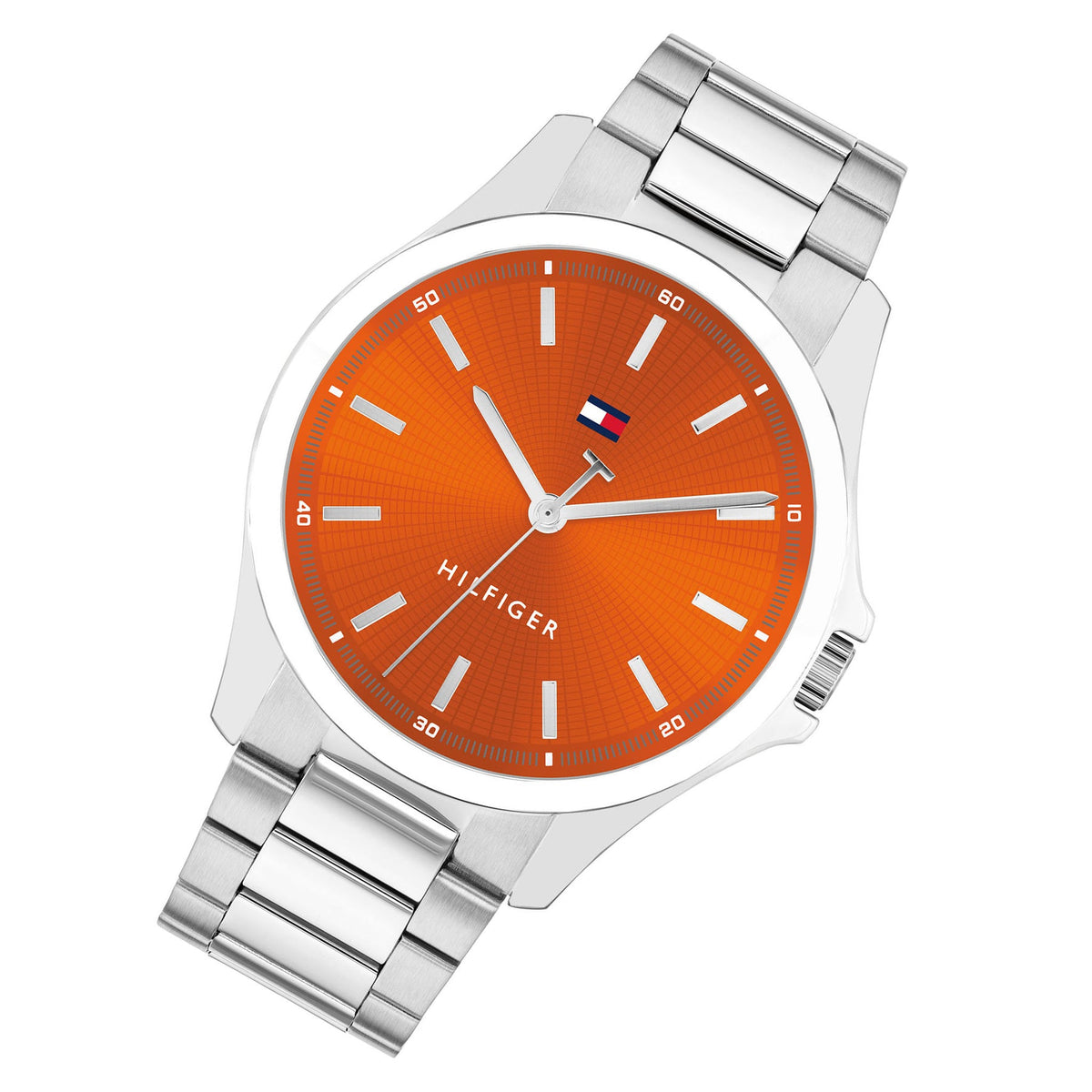 Tommy Hilfiger Stainless Steel Orange Dial Men's Watch