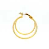 Plain Hoop Earring in 9 Carat Yellow Gold, Silver Filled