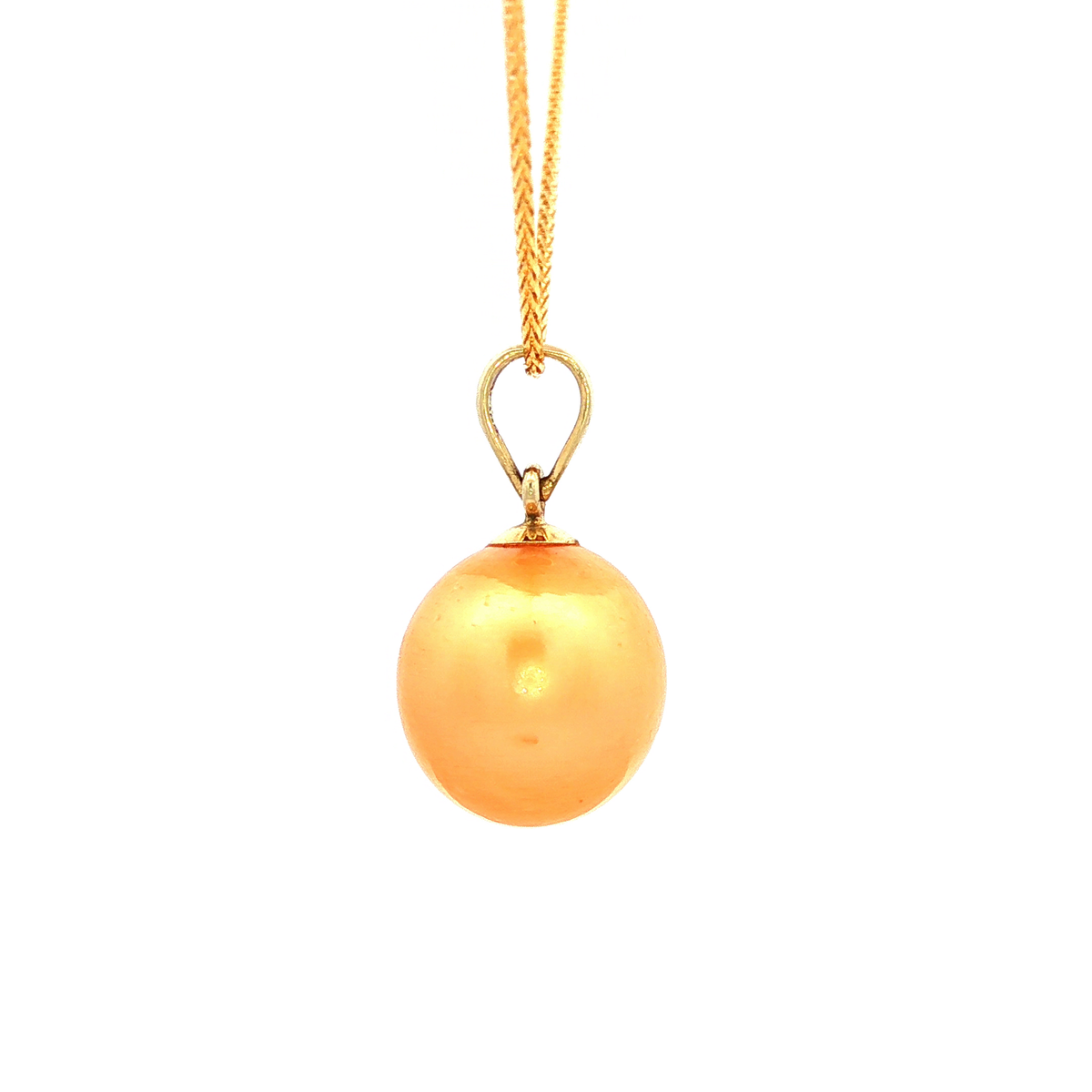 South Sea Golden Pearl Pendant in Yellow Gold