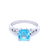 White Gold Blue Topaz Dress Ring