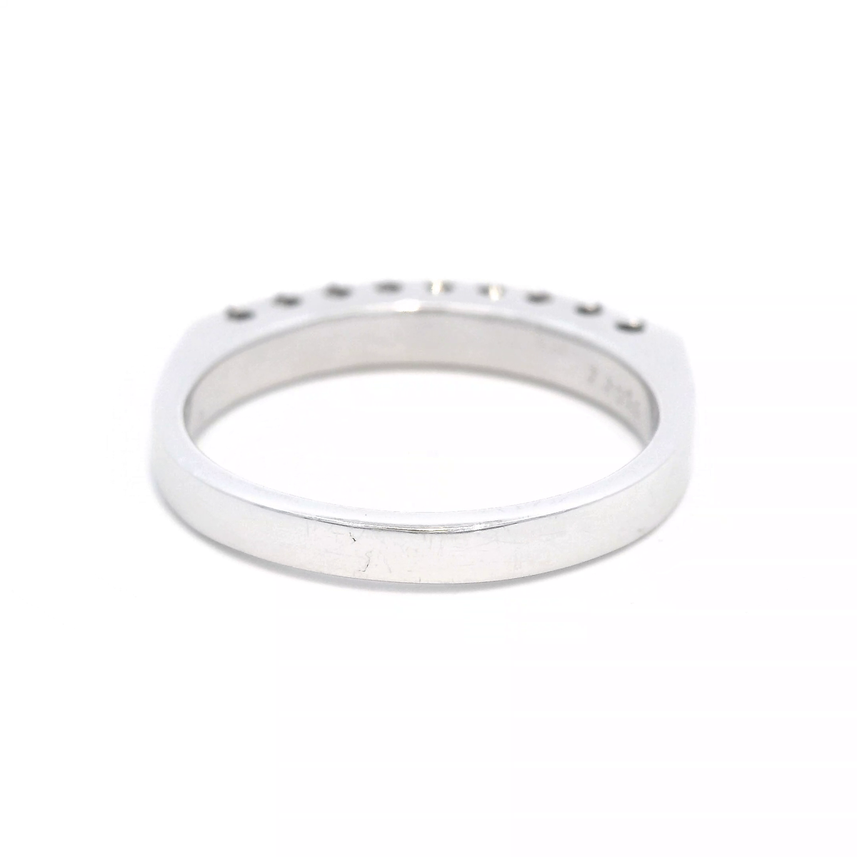 18 CARAT WHITE GOLD 9 STONE =.50CTDIA SZ M1/2