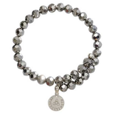 Nikki Lissoni Gray Bead Charm Bangle