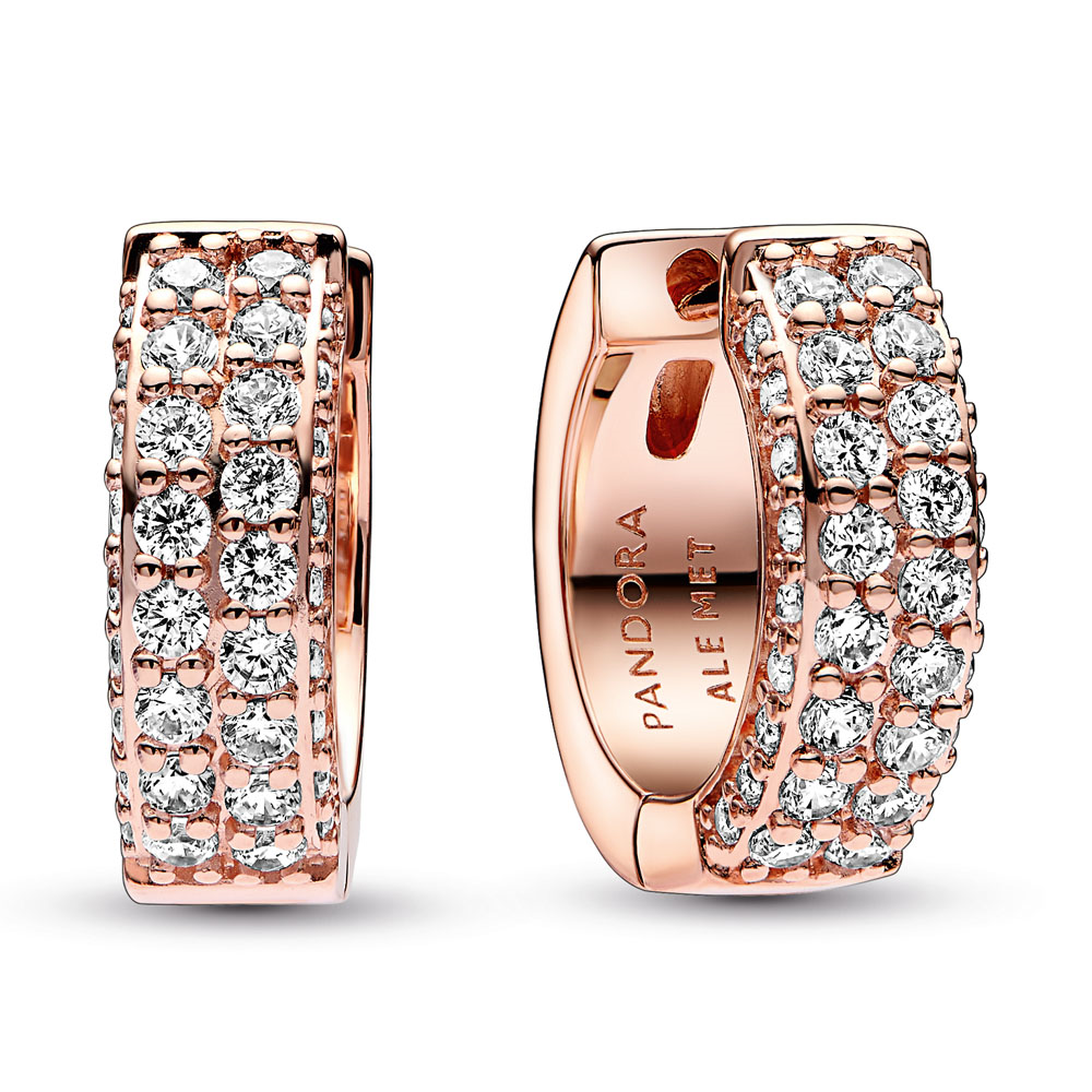 Pandora Timeless Pavé Double-row Hoop Earrings