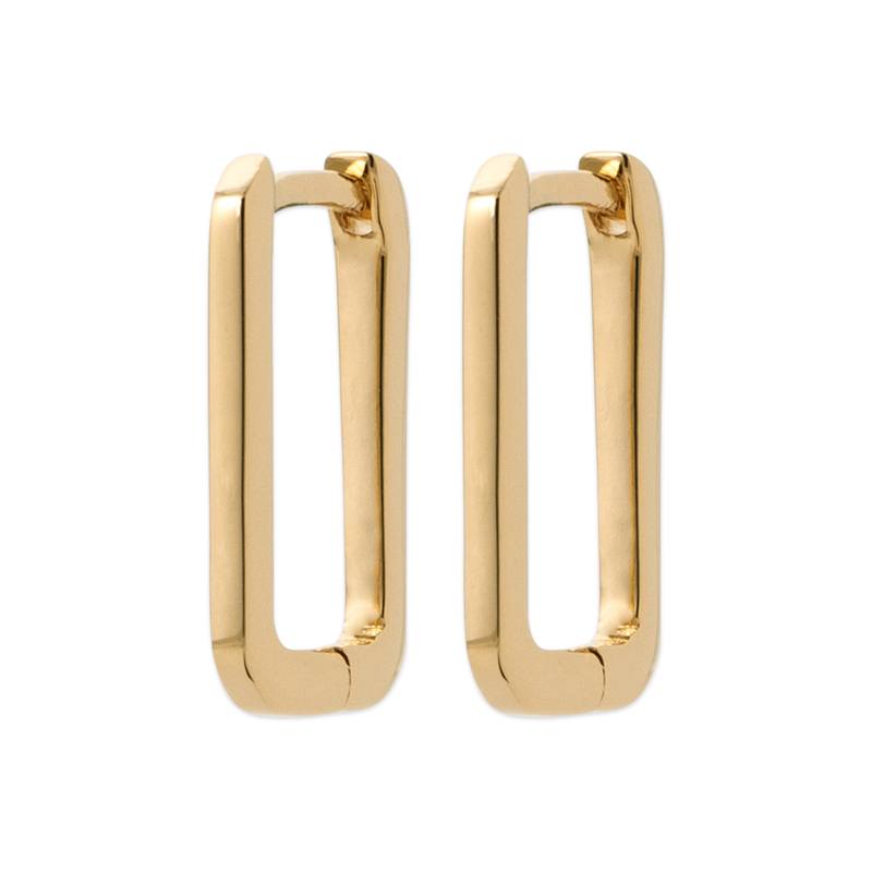 18CT YG Plated Alloy Small Rectangle Earrings