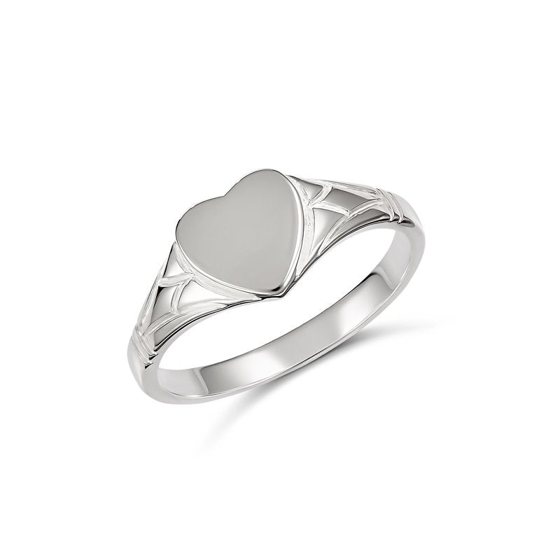 Emily Engraved Heart Signet Ring
