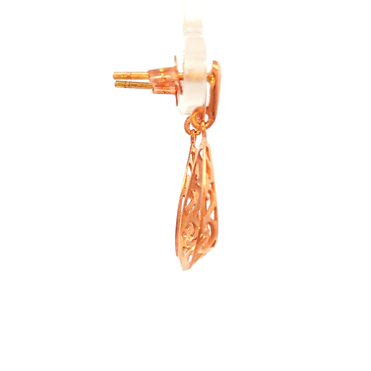 Filigree Tear Drops Earrings in Rose Gold