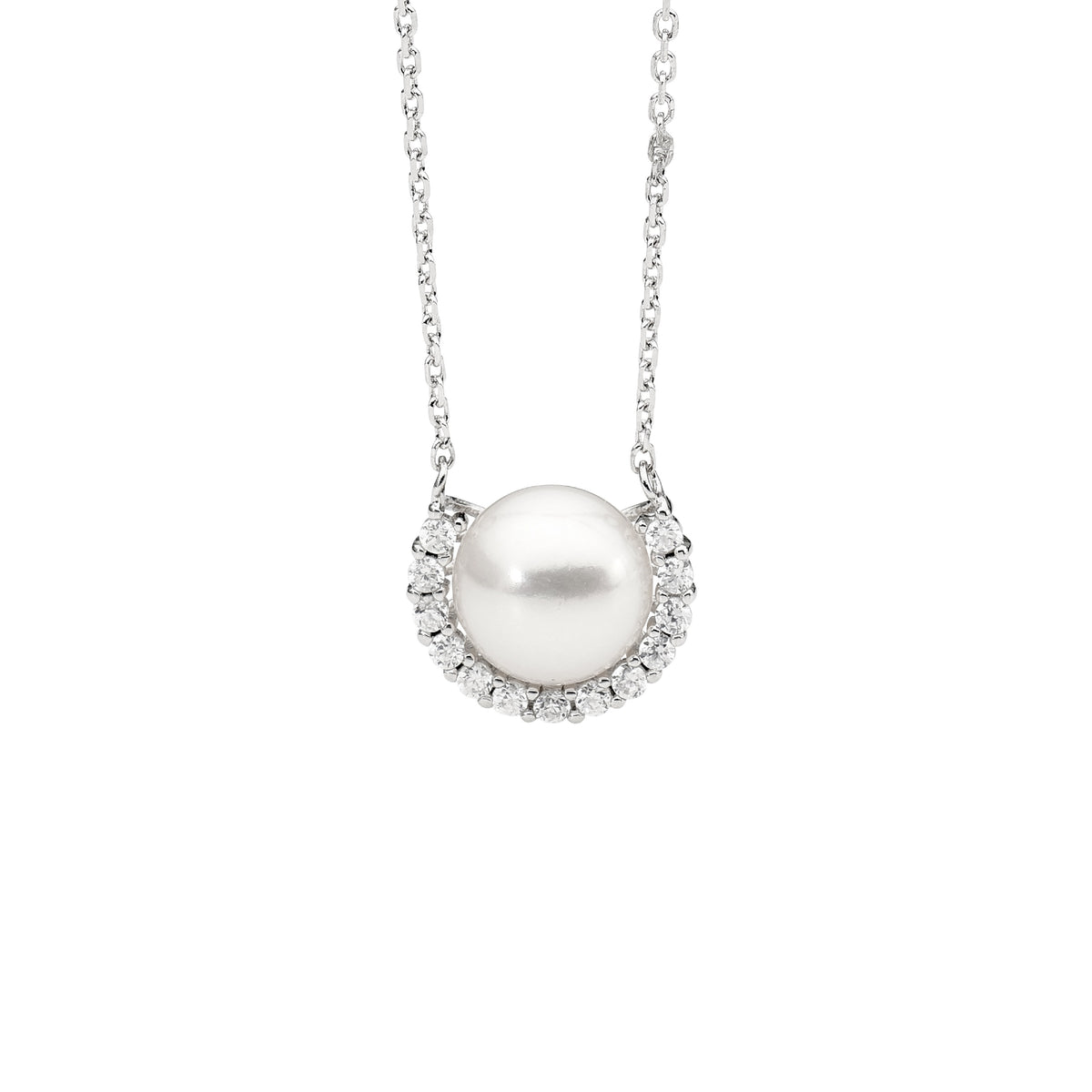 Ellani Freshwater Pearl and Cubic Zirconia Pendant