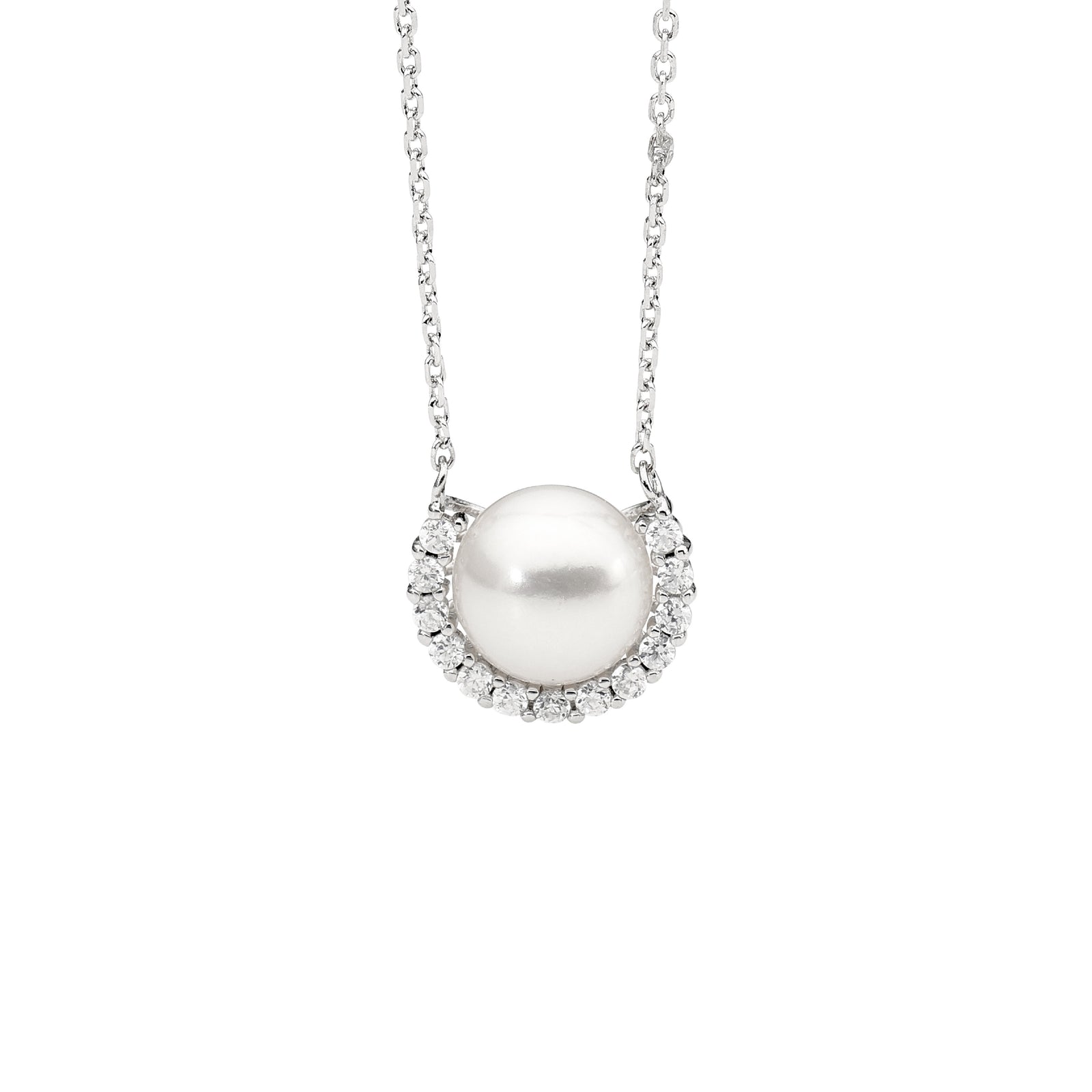 Ellani Freshwater Pearl and Cubic Zirconia Pendant