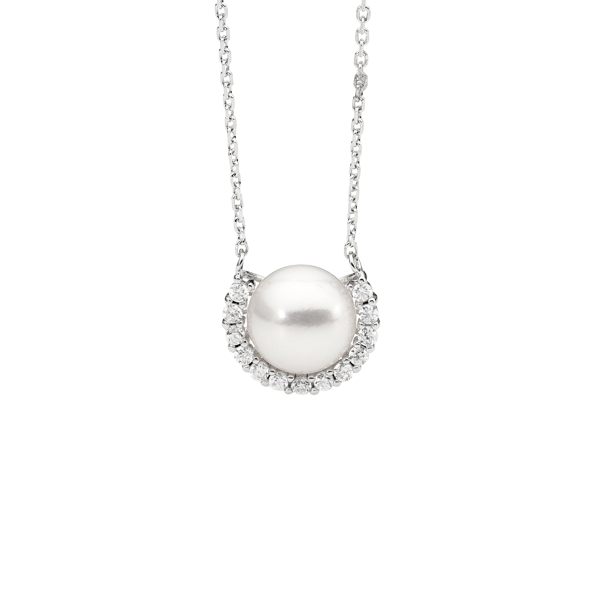 Ellani Freshwater Pearl and Cubic Zirconia Pendant