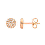 Ellani Circle Stud Silver Plated Earrings