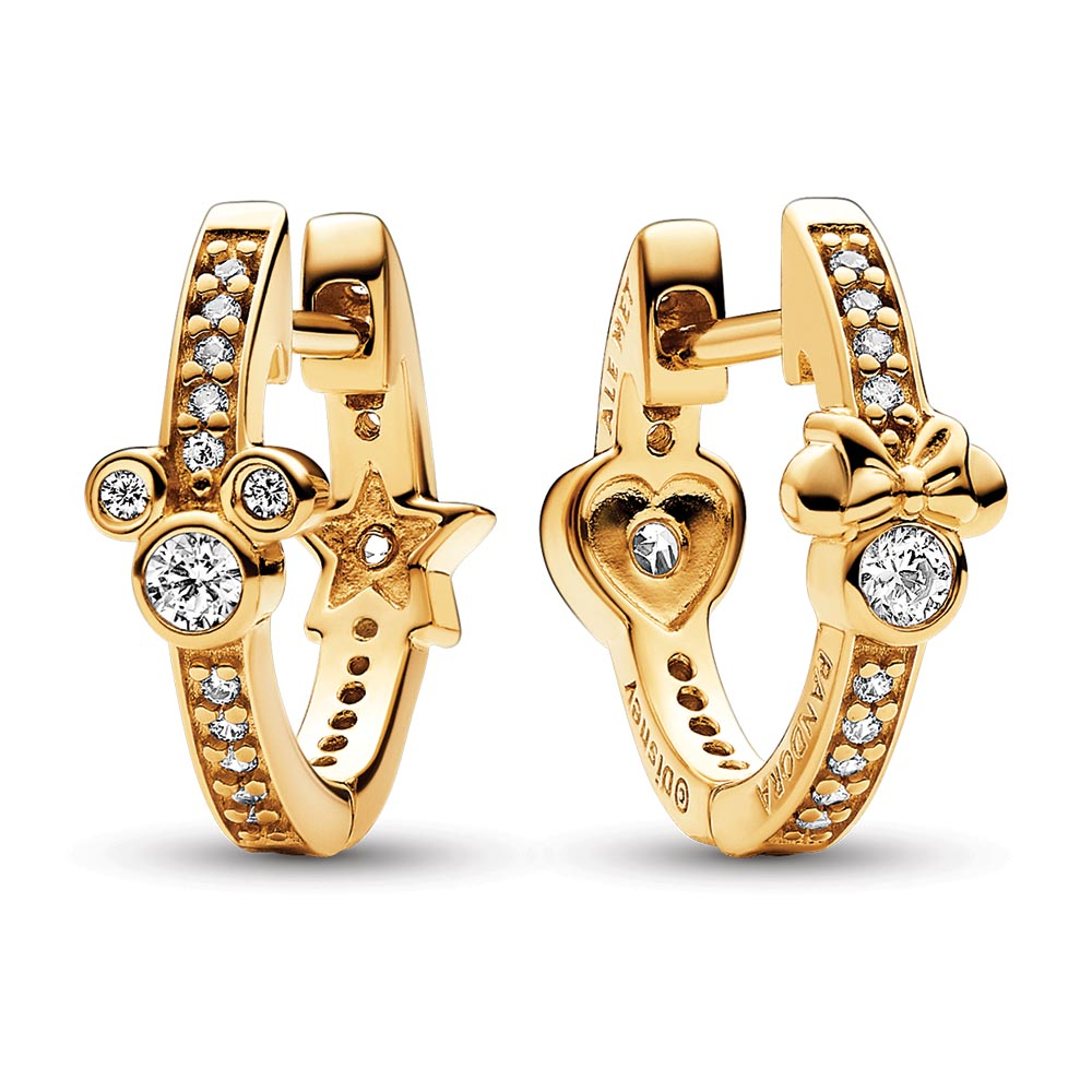 Pandora Disney Mickey Mouse & Minnie Mouse Sparkling Hoop Earrings