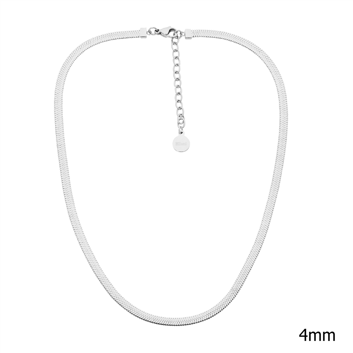 Stainless steel 4mm herringbone chain, 40+5cm