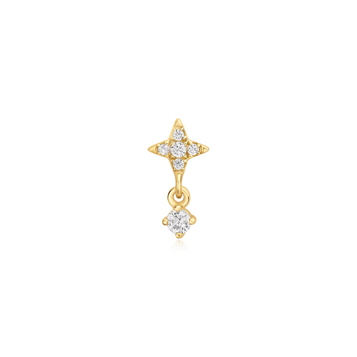 Ania Haie Gold Star Dangle Barbell Single Earring