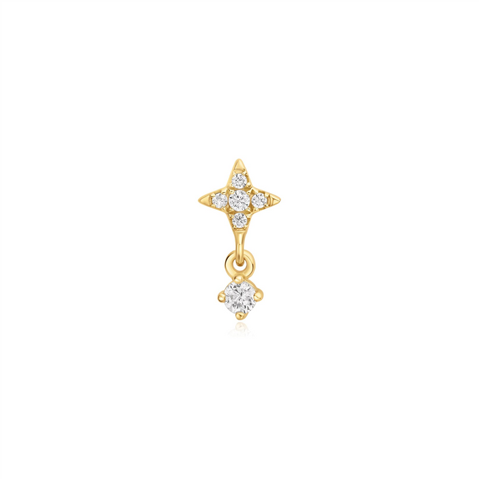 Ania Haie Gold Star Dangle Barbell Single Earring