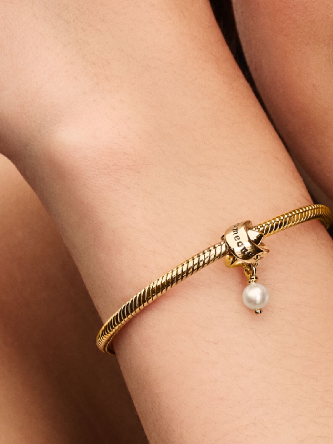 Pandora Treated Freshwater Cultured Pearl Ribbon Charm