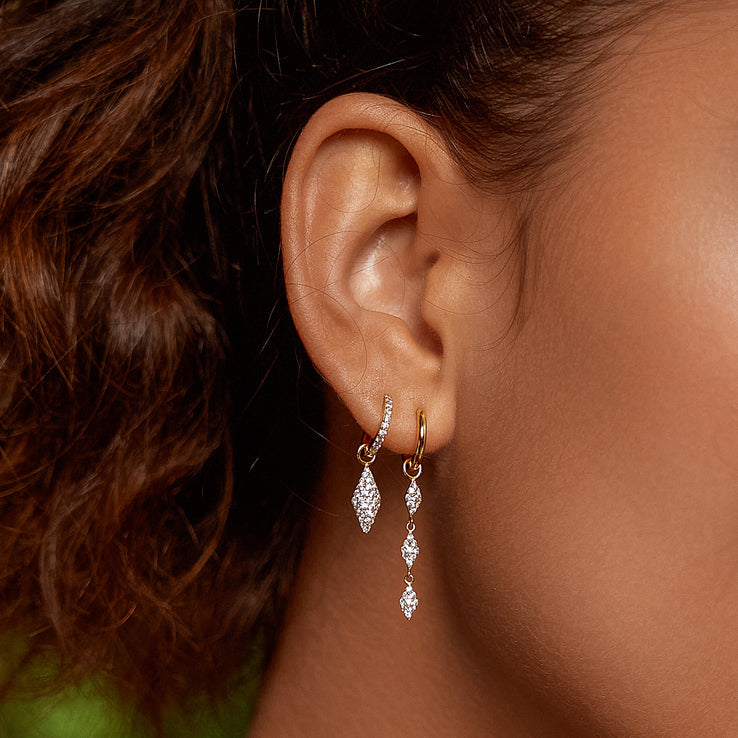 #4A DUSK SIL PAVE CZ DROP HUGGIES