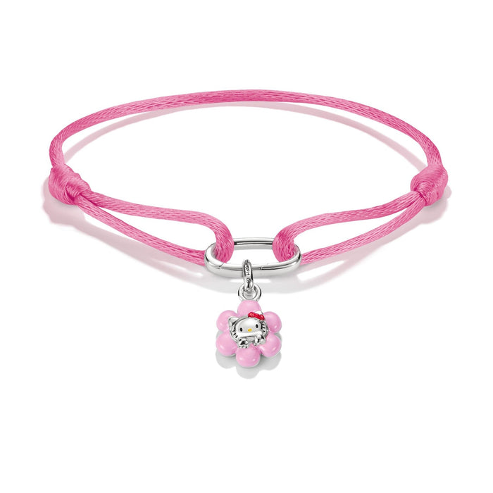 Hello Kitty Textile Bracelet with Pink Flower