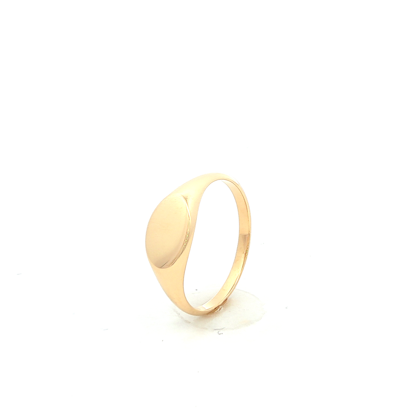Horizontal Oval Signet Dress Ring in Yellow Gold