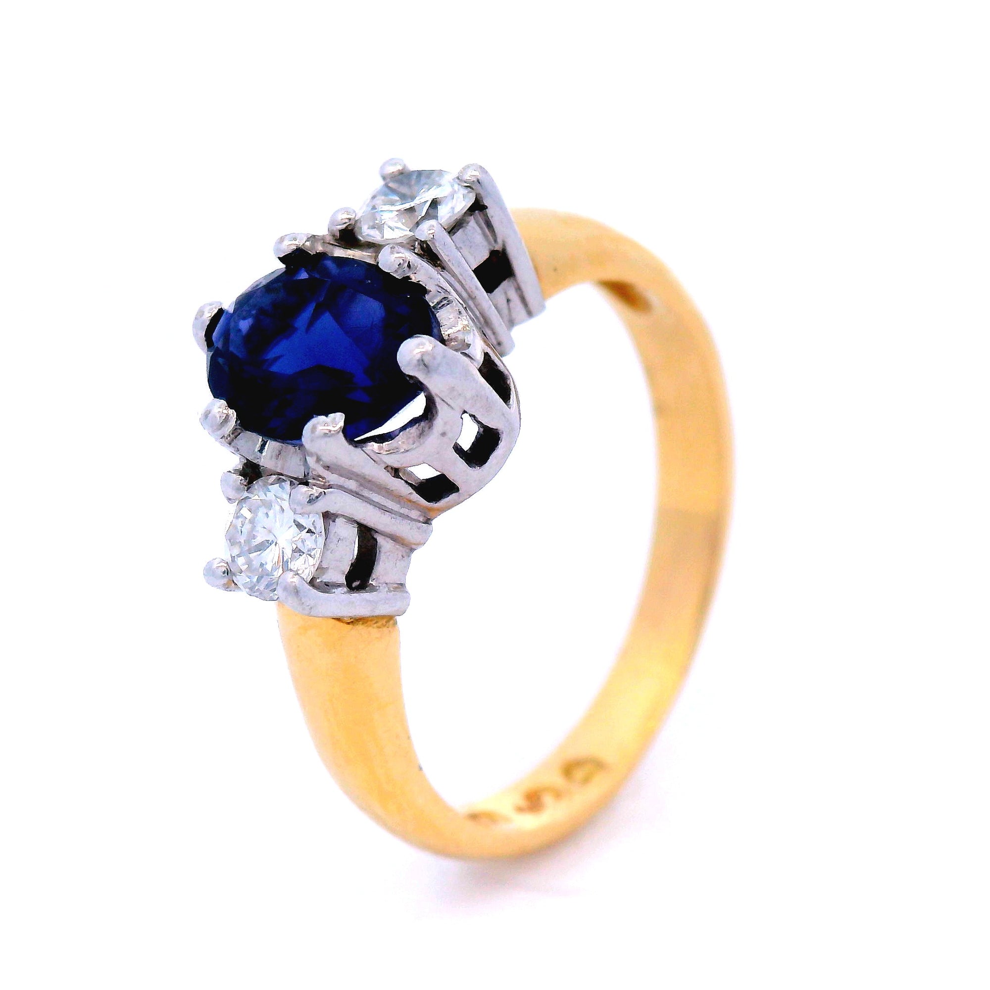 Oval Tanzanite with Diamond Dress Ring in Yellow Gold