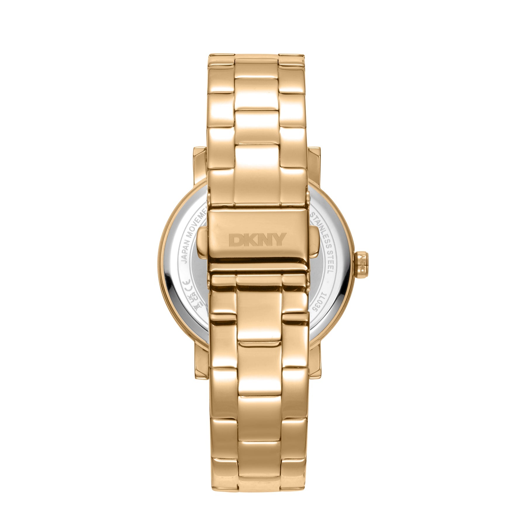 DKNY Logo Women's Silver Powder Dial Stainless Steel Watch