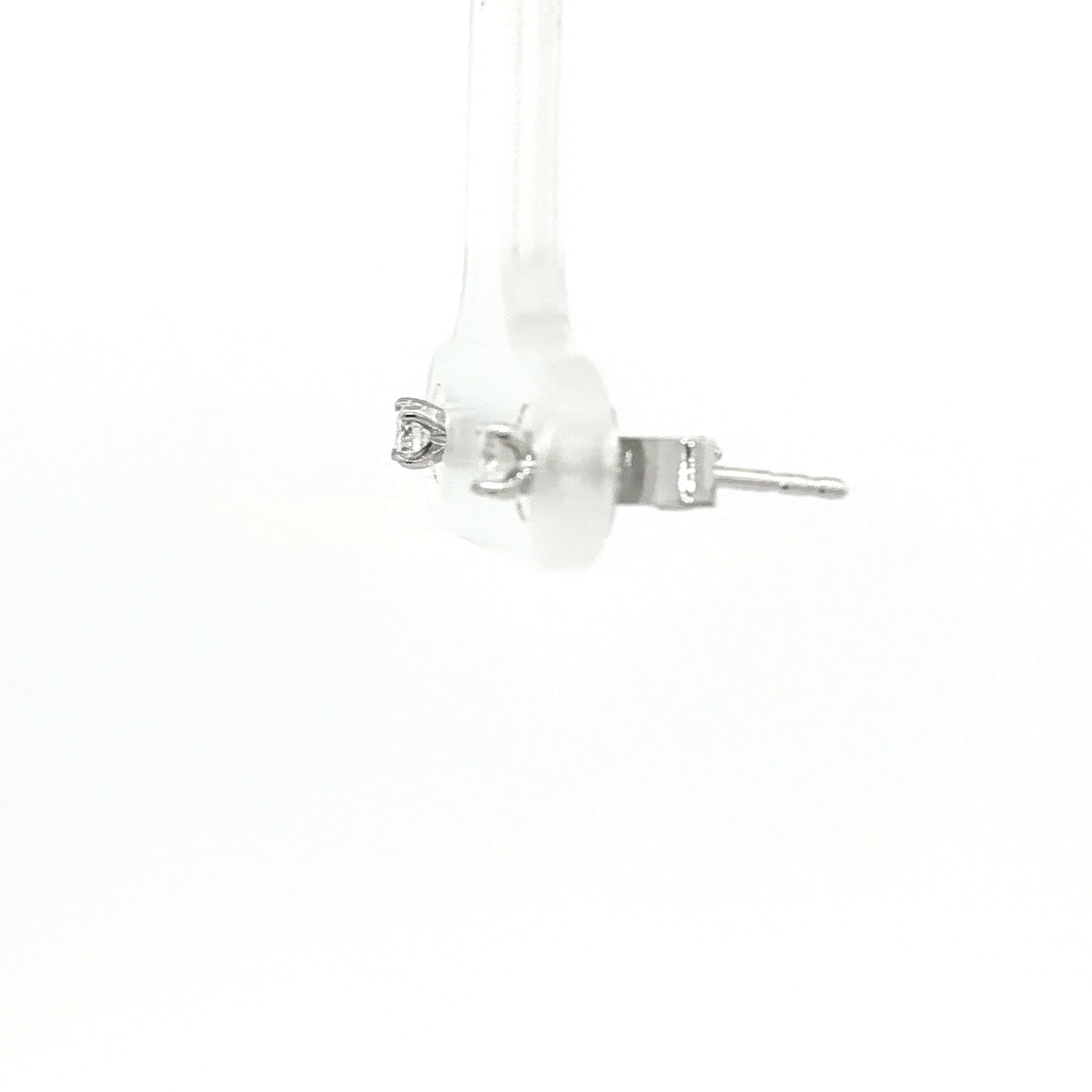 9 Carat White Gold with White Argyle Stud Earrings