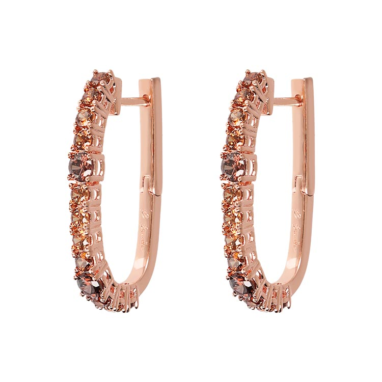 Bronzallure Miss Bronzallure Brown Cubic Zirconia Huggie Earrings