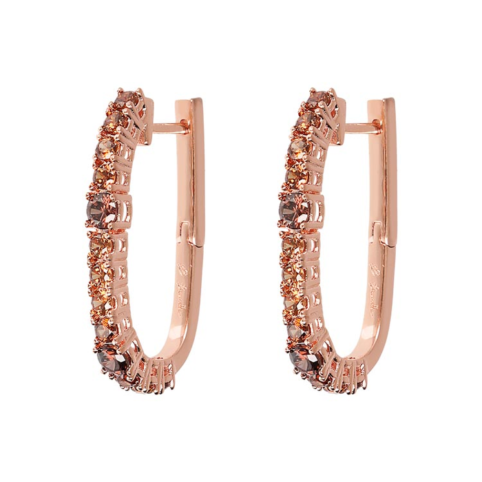 Bronzallure Miss Bronzallure Brown Cubic Zirconia Huggie Earrings