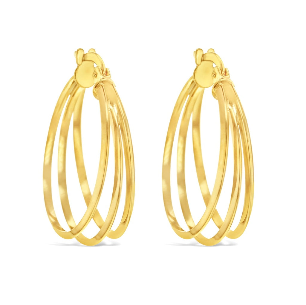 9ct YG Triple Hoop Earring
