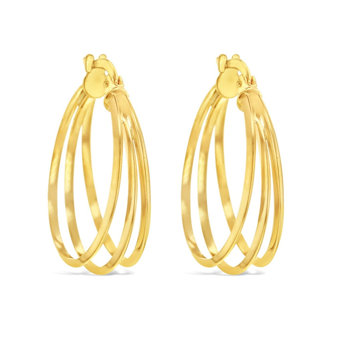 9ct YG Triple Hoop Earring