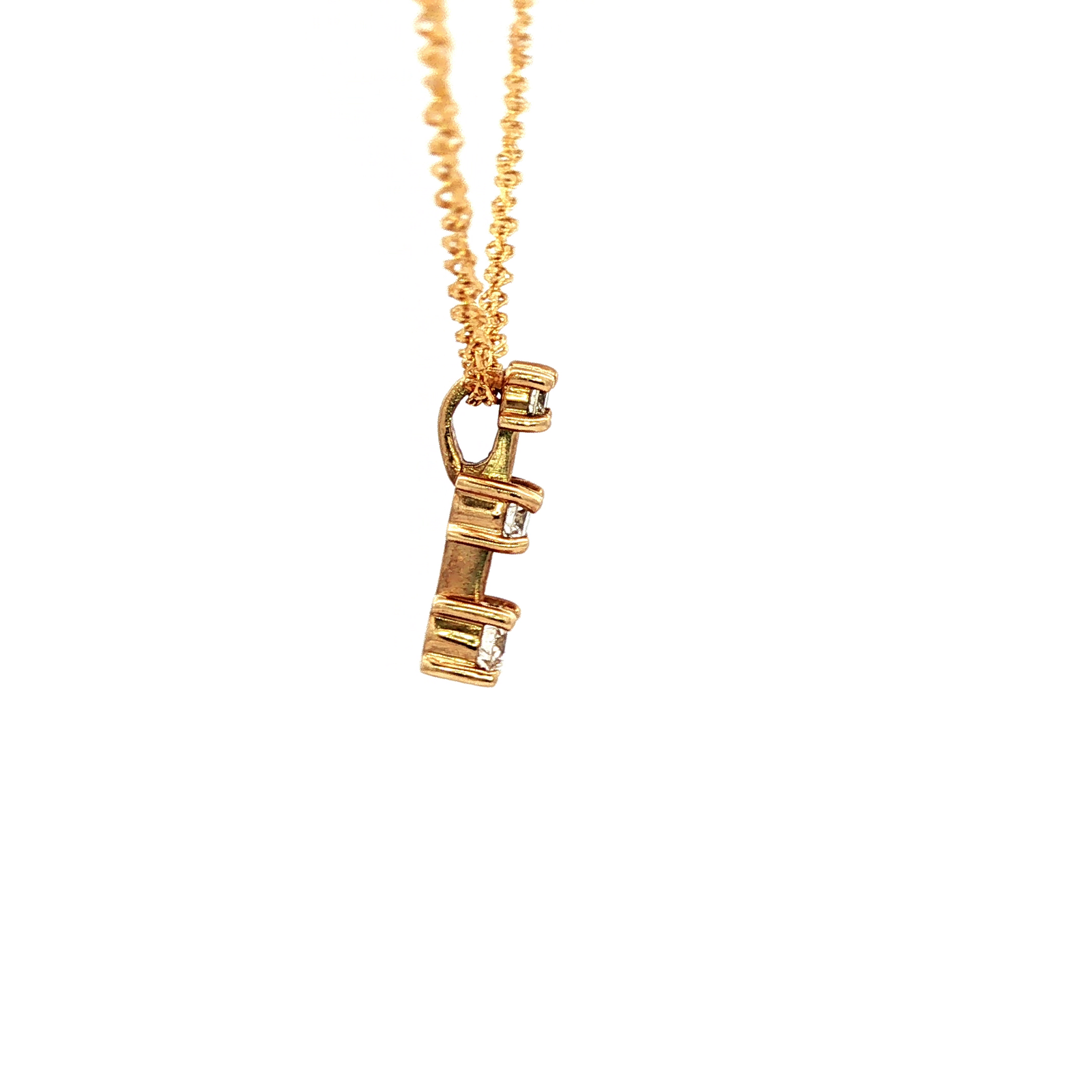 Yellow Gold Diamond Cascade Pendant Necklace