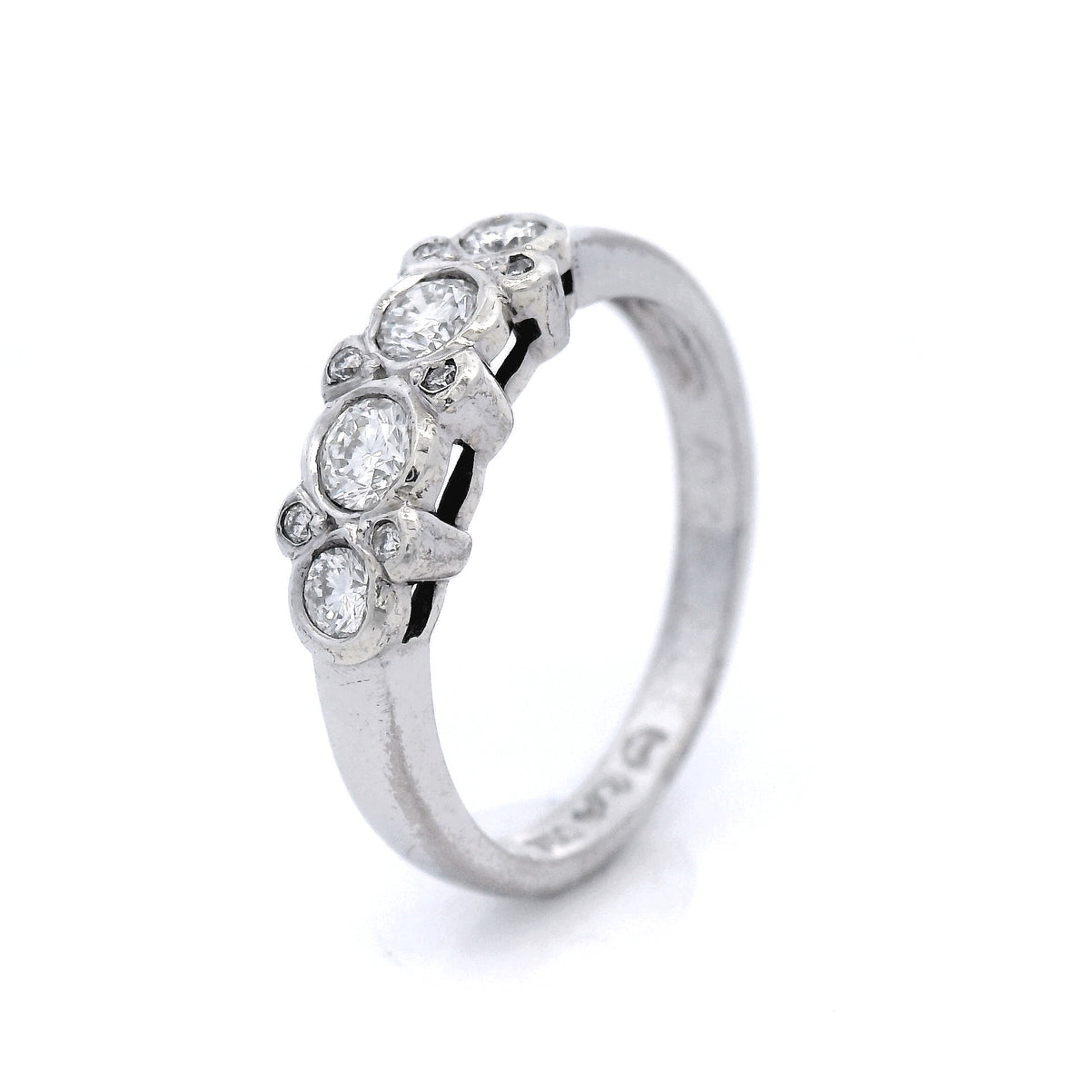 Diamond Bezel Set Dress Ring in White Gold