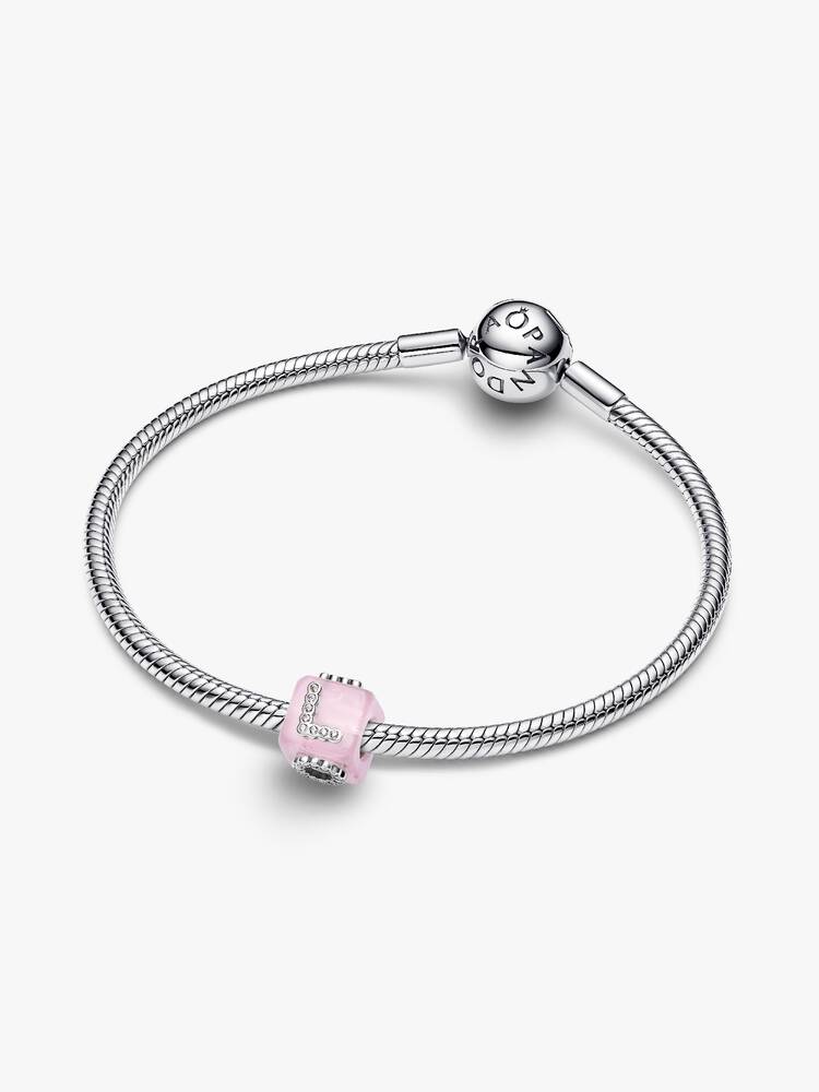 Pandora Pink Murano Glass Love Cube Charm