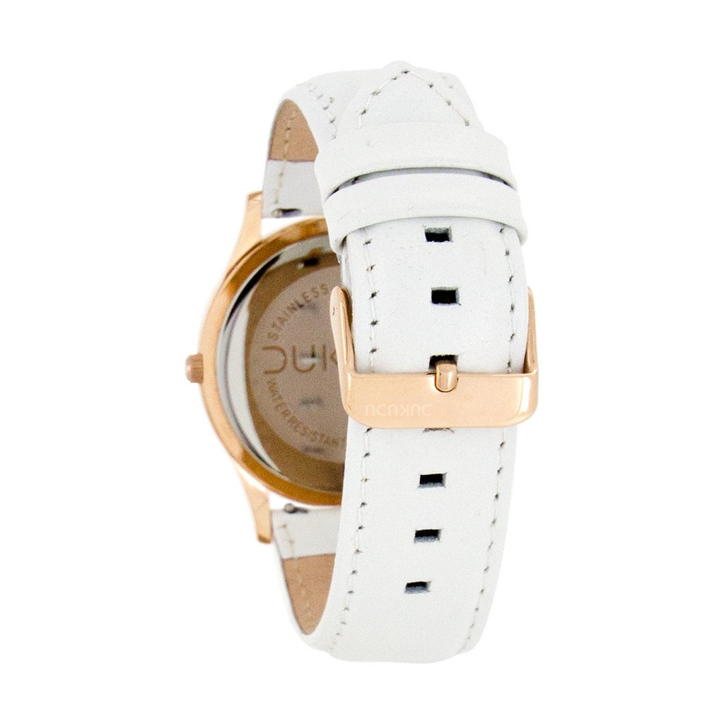 DUKUDU Vera White and Rose Gold Watch