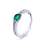 White Gold Diamond and Emerald Ring