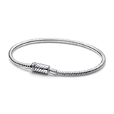 Snake chain sterling silver bracelet with magnetic clasp