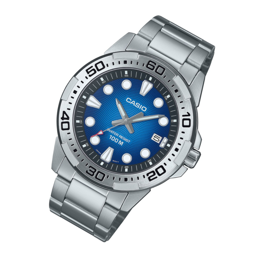 Casio MTD-140D-2A | Men's Watch | Blue Dial Stainless Steel