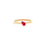 Pear Ruby Dress Ring in Yellow Gold