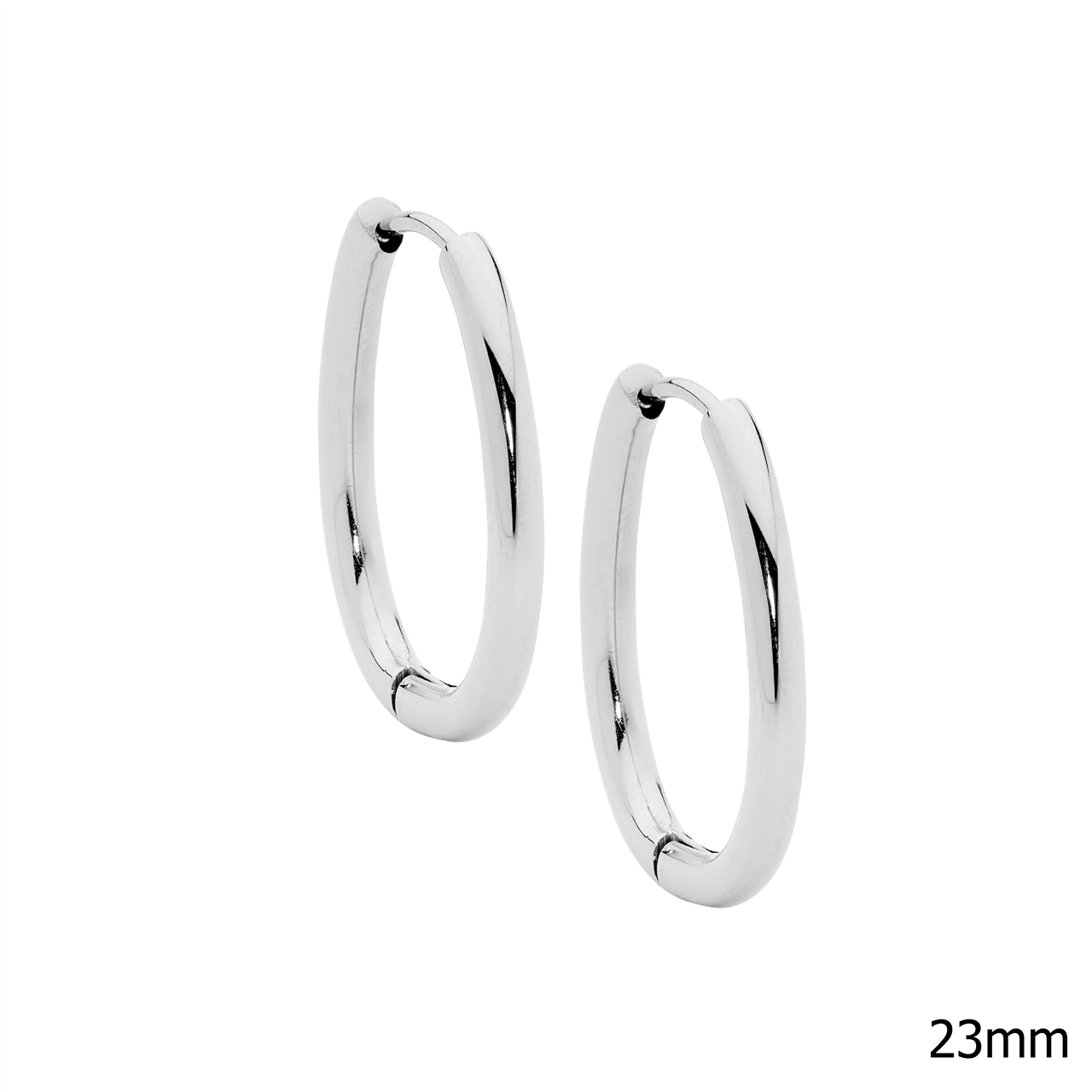 Stainless Steel Oval Tube Hoop Earrings