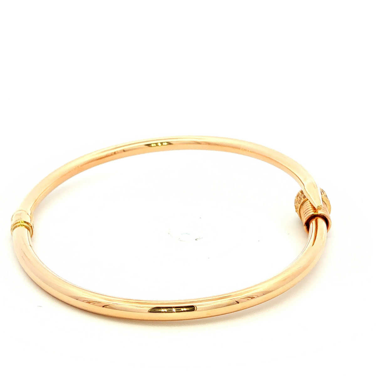 Hinged Noil Bangle Set with Cubic Zirconia in Yellow Gold