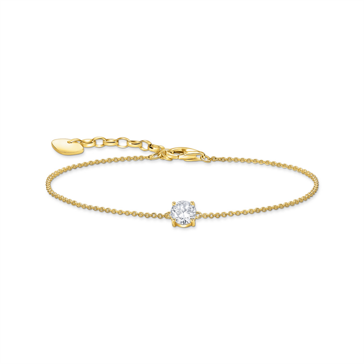 Thomas Sabo Bracelet with White Zirconia Pendant - Gold
