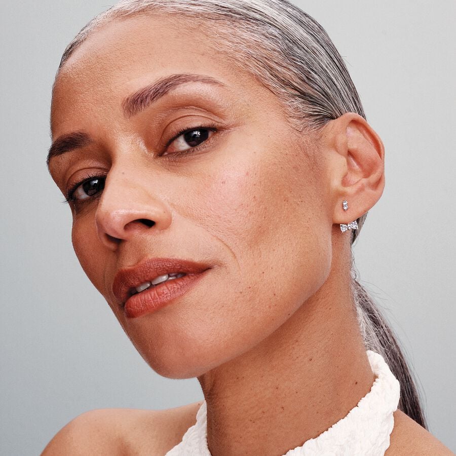 Pandora Sparkling Bow Drop Earrings