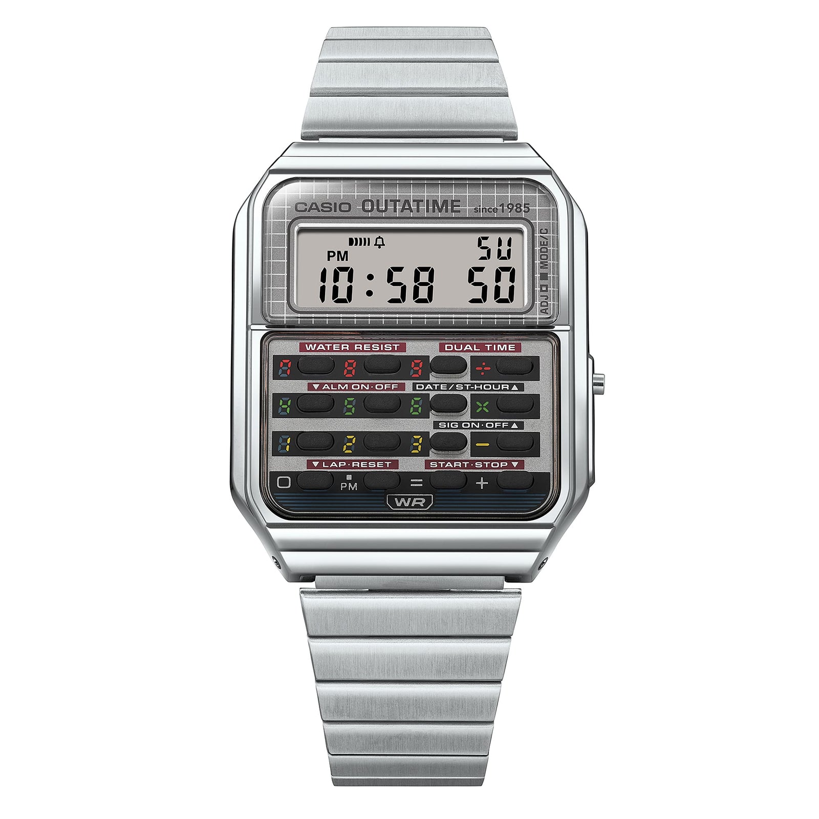 Casio Vintage Back to the Future Stainless Steel Watch