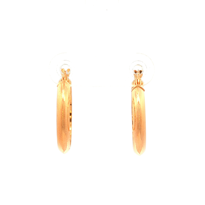 Concave Half Round Plain Hoop in Yellow Gold