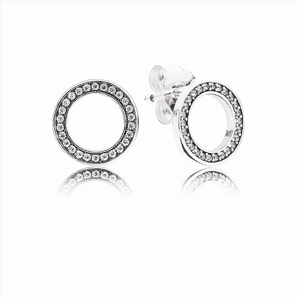 Forever PANDORA Earring Studs w CZ